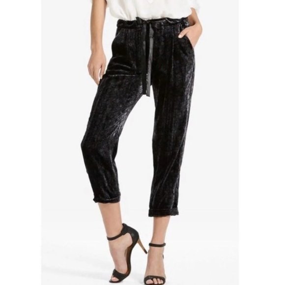 Lucky Brand Pants - Lucky Brand Crushed Velvet Floral Tie Waist Cropped Pants Women's Size 10.